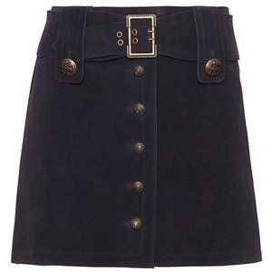New Intermix Ava Military Suede Skirt